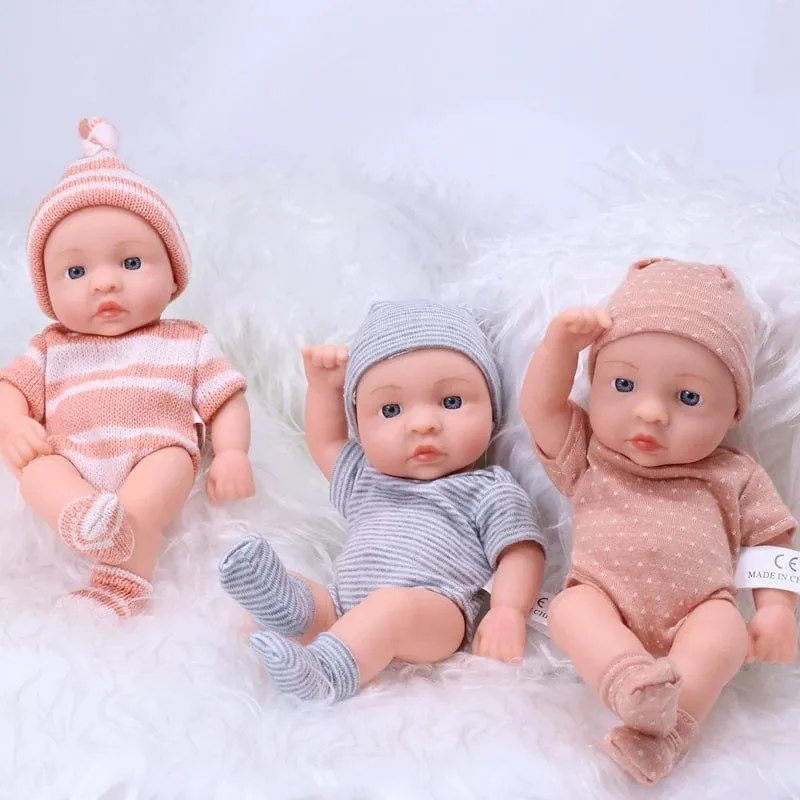 20 cm Reborn Baby Puppe Kleinkind echte Soft Touch Mini weiche und Ganzkörper-Silikon Reborn Kleinkind Puppe lebensechte Neugeborene Puppe Spielzeug