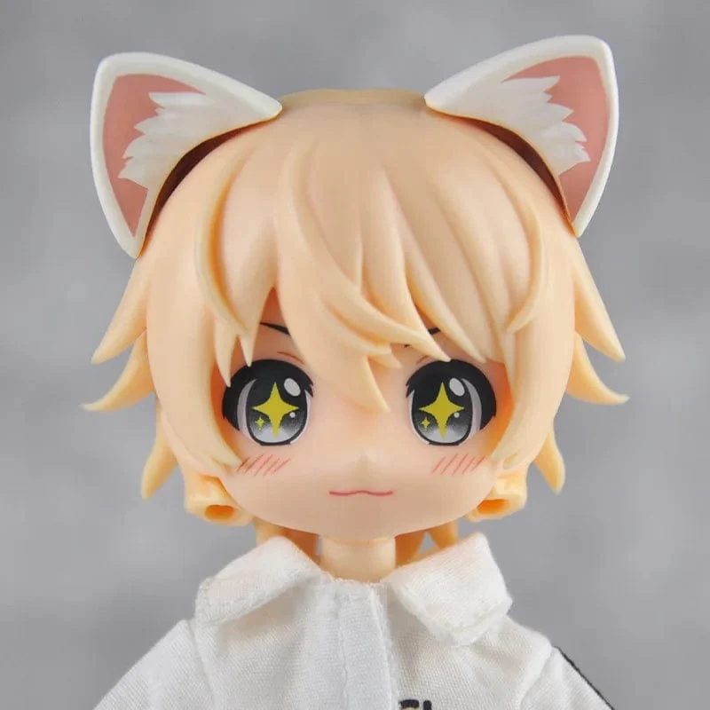 OB11 Puppenmagnet schwarze Katzenohren weiße Hasenohren Ersatzkopf Zubehör für Nendoroids, Obitsu 11, Gsc Kopf, 1/12 Bjd