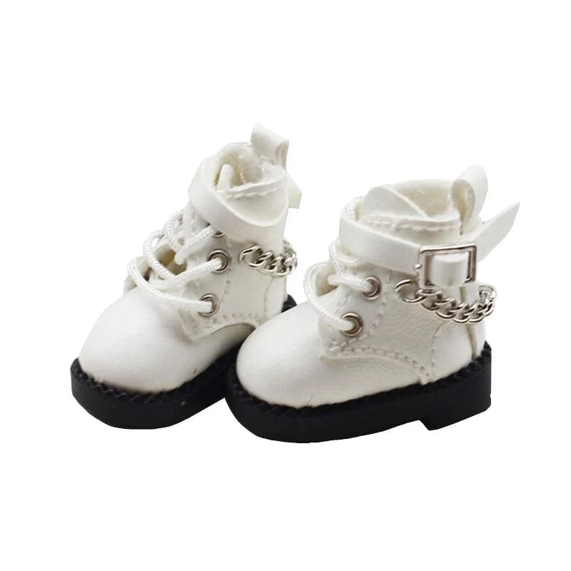 1 Paar Puppenschuhe Schöne Kettenstiefel Neue lässige handgefertigte Ob11 DOD 1/12 Bjd Puppenschuhe Puppenzubehör