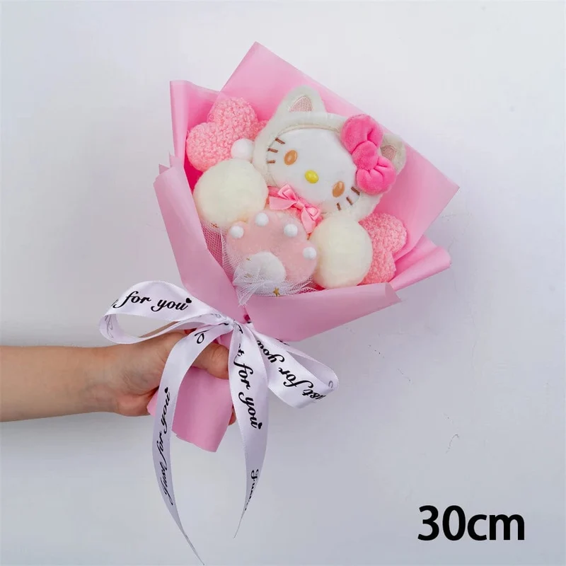 Hallo Kitty Cartoon Plüsch Bouquet Anime Rose Seife Blumen Puppe Hause Hochzeit Dekoration Weihnachten Valentinstag Geschenk