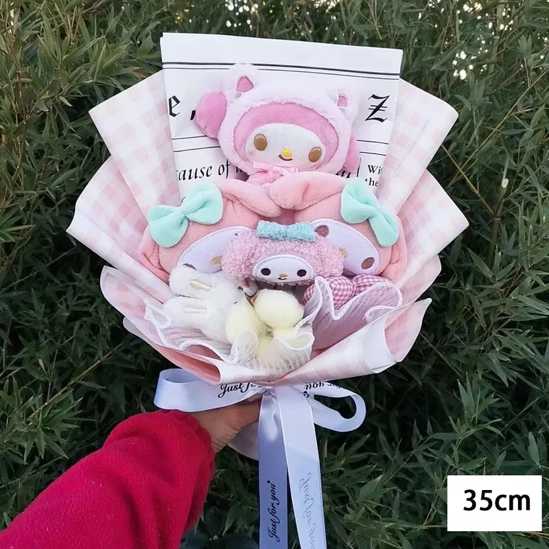 Hallo Kitty Cartoon Plüsch Bouquet Anime Rose Seife Blumen Puppe Hause Hochzeit Dekoration Weihnachten Valentinstag Geschenk