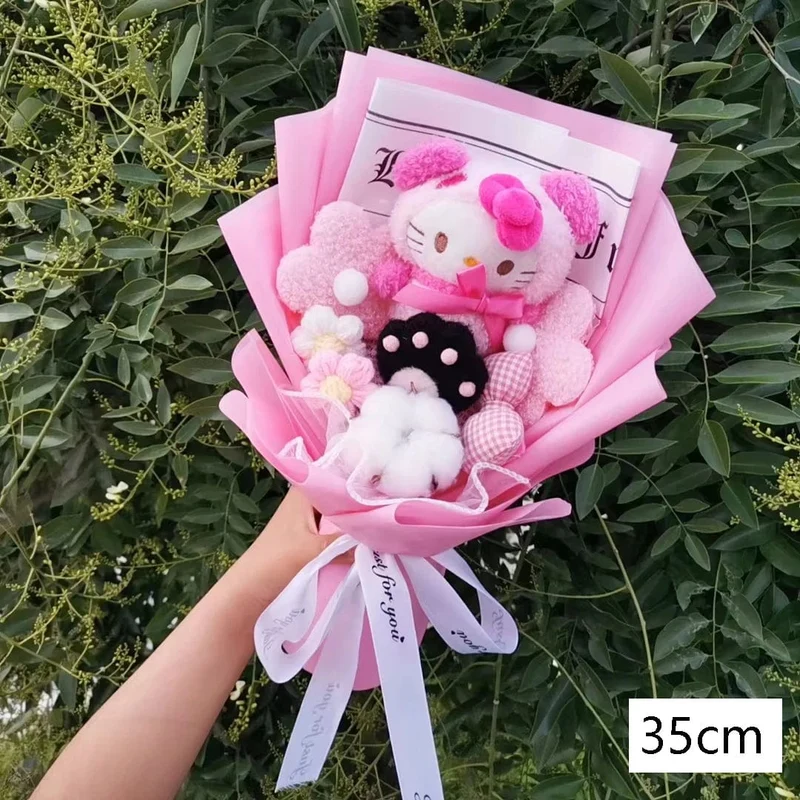 Hallo Kitty Cartoon Plüsch Bouquet Anime Rose Seife Blumen Puppe Hause Hochzeit Dekoration Weihnachten Valentinstag Geschenk