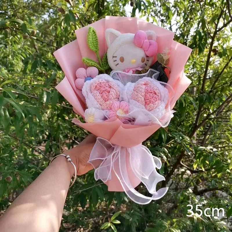 Hallo Kitty Cartoon Plüsch Bouquet Anime Rose Seife Blumen Puppe Hause Hochzeit Dekoration Weihnachten Valentinstag Geschenk
