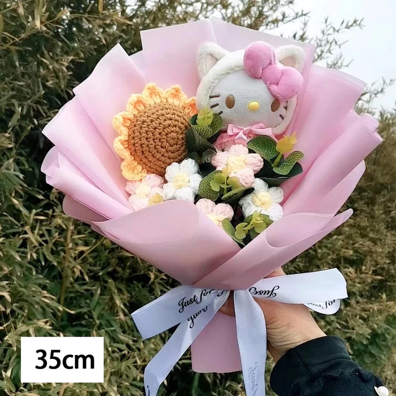 Hallo Kitty Cartoon Plüsch Bouquet Anime Rose Seife Blumen Puppe Hause Hochzeit Dekoration Weihnachten Valentinstag Geschenk