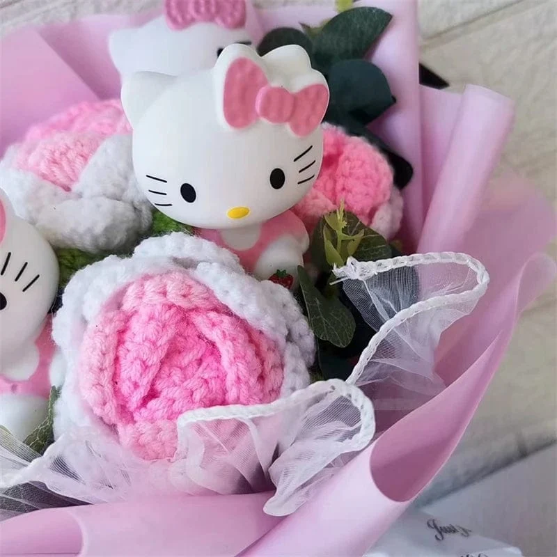Hallo Kitty Cartoon Plüsch Bouquet Anime Rose Seife Blumen Puppe Hause Hochzeit Dekoration Weihnachten Valentinstag Geschenk