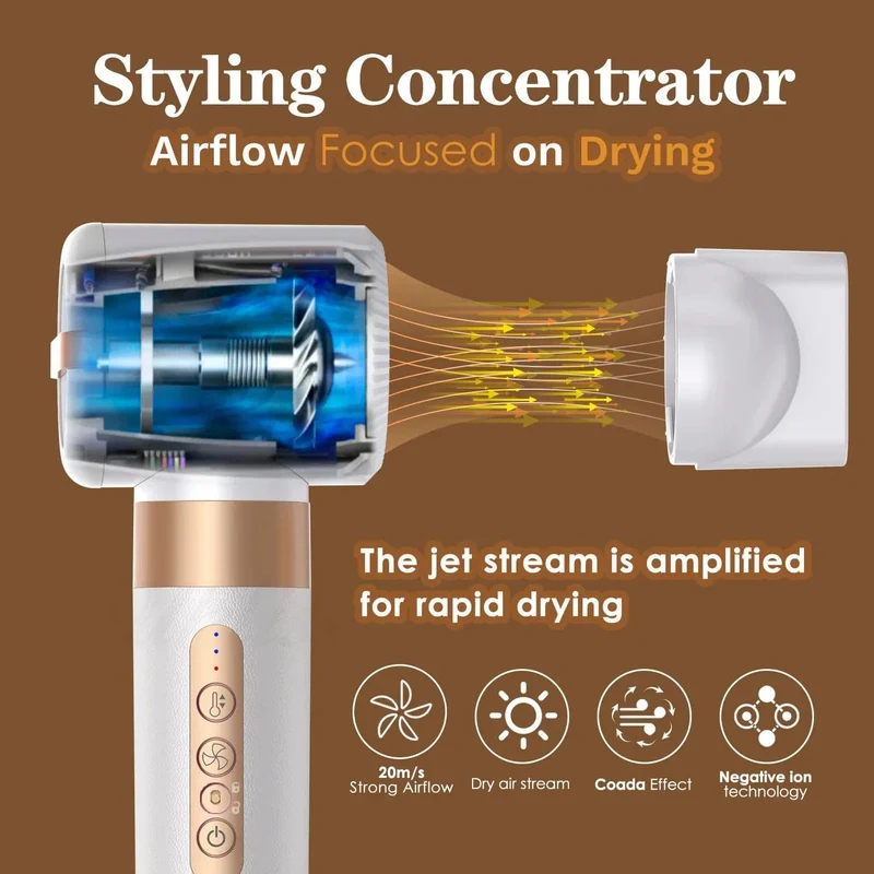 Professioneller Haartrockner, 7-in-1-Hochgeschwindigkeits-Haartrockner, Haarglätter, elektrischer Lockenwickler, multifunktionales Styling-Werkzeugset