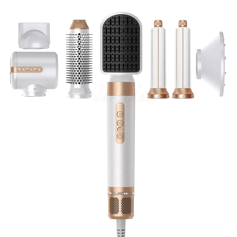 Professioneller Haartrockner, 7-in-1-Hochgeschwindigkeits-Haartrockner, Haarglätter, elektrischer Lockenwickler, multifunktionales Styling-Werkzeugset