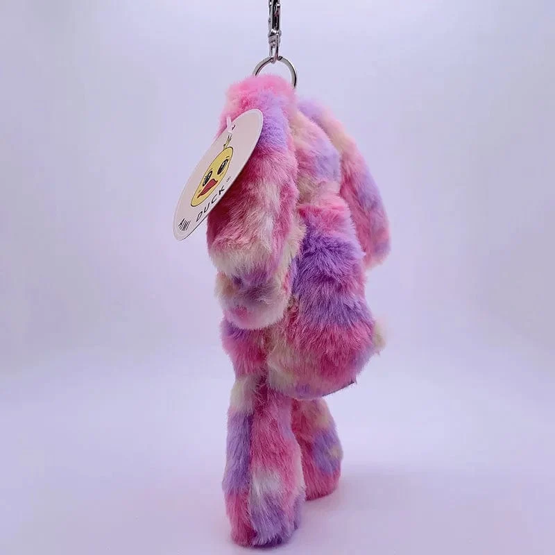 20 cm Fantastischer Regenbogen Bunter Schlüsselanhänger Plüschtiere Weiche Kuscheltiere Bär Kaninchen Puppentasche Anhänger Spielzeug Schulranzen Anhänger