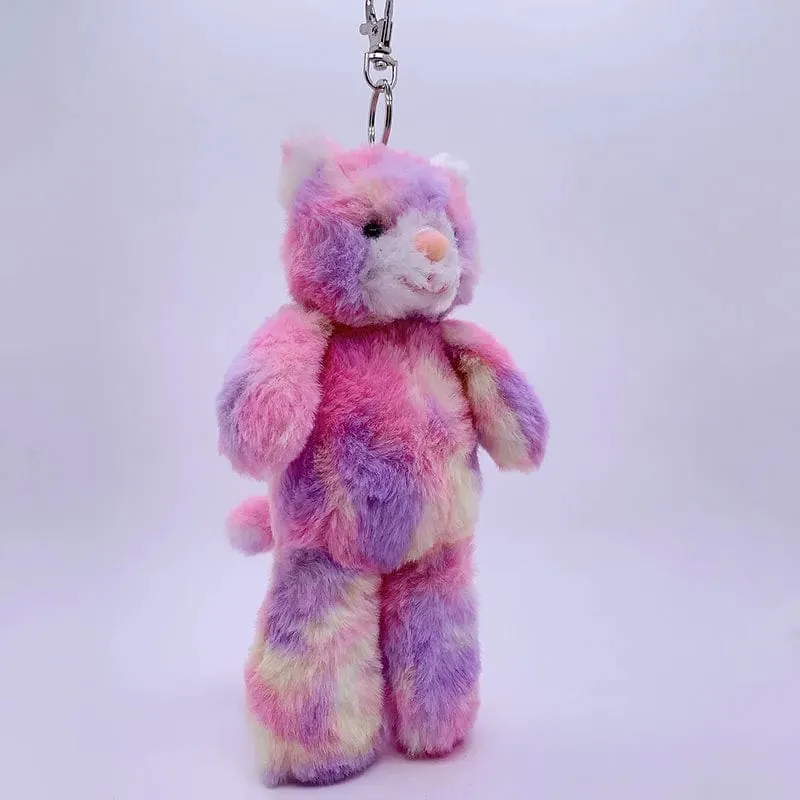 20 cm Fantastischer Regenbogen Bunter Schlüsselanhänger Plüschtiere Weiche Kuscheltiere Bär Kaninchen Puppentasche Anhänger Spielzeug Schulranzen Anhänger