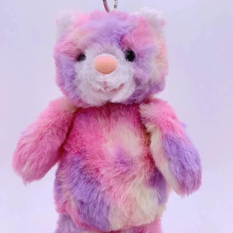20 cm Fantastischer Regenbogen Bunter Schlüsselanhänger Plüschtiere Weiche Kuscheltiere Bär Kaninchen Puppentasche Anhänger Spielzeug Schulranzen Anhänger