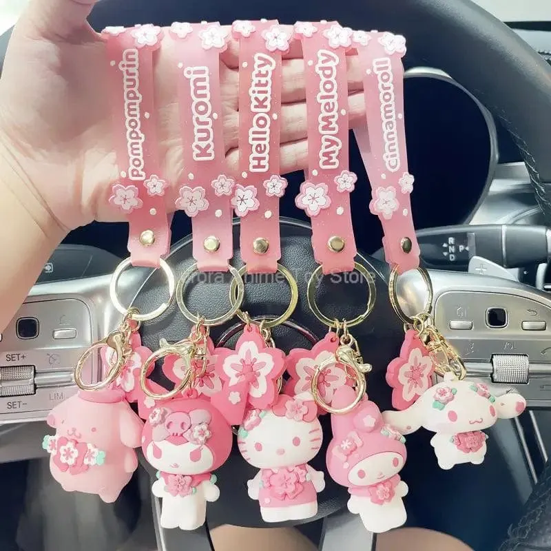 Kawaii Anime Sanrio Hallo Kitty Schlüsselanhänger Anhänger Halter Schlüsselanhänger Auto Schlüsselanhänger Handytasche Hängender Schmuck Kinderspielzeug Geschenke