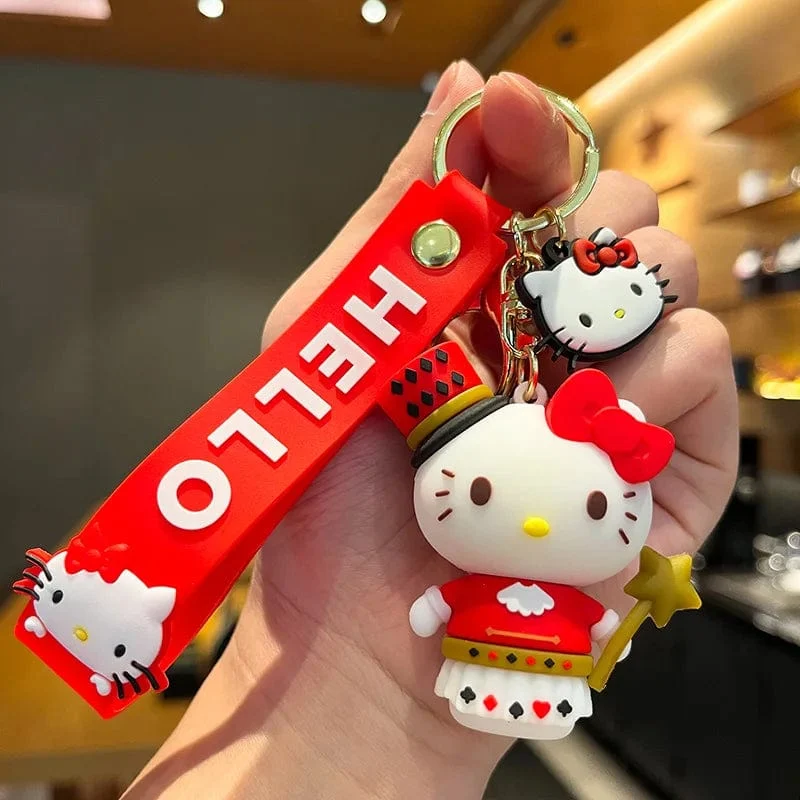 Kawaii Anime Sanrio Hallo Kitty Schlüsselanhänger Anhänger Halter Schlüsselanhänger Auto Schlüsselanhänger Handytasche Hängender Schmuck Kinderspielzeug Geschenke