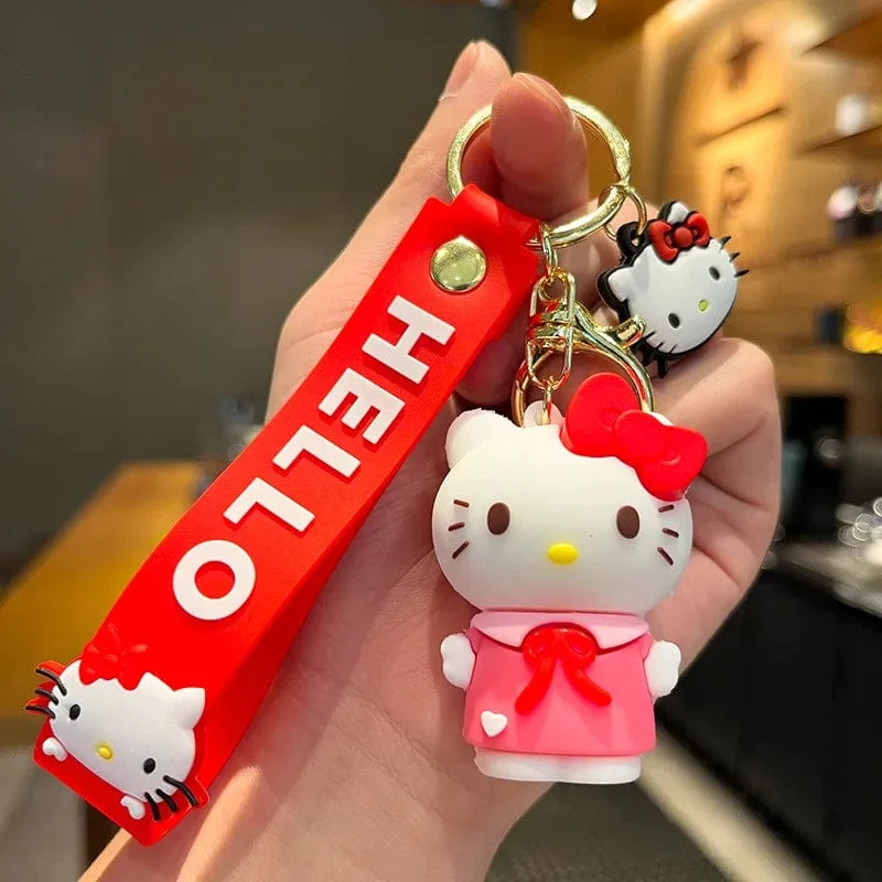 Kawaii Anime Sanrio Hallo Kitty Schlüsselanhänger Anhänger Halter Schlüsselanhänger Auto Schlüsselanhänger Handytasche Hängender Schmuck Kinderspielzeug Geschenke