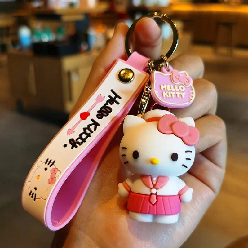 Kawaii Anime Sanrio Hallo Kitty Schlüsselanhänger Anhänger Halter Schlüsselanhänger Auto Schlüsselanhänger Handytasche Hängender Schmuck Kinderspielzeug Geschenke