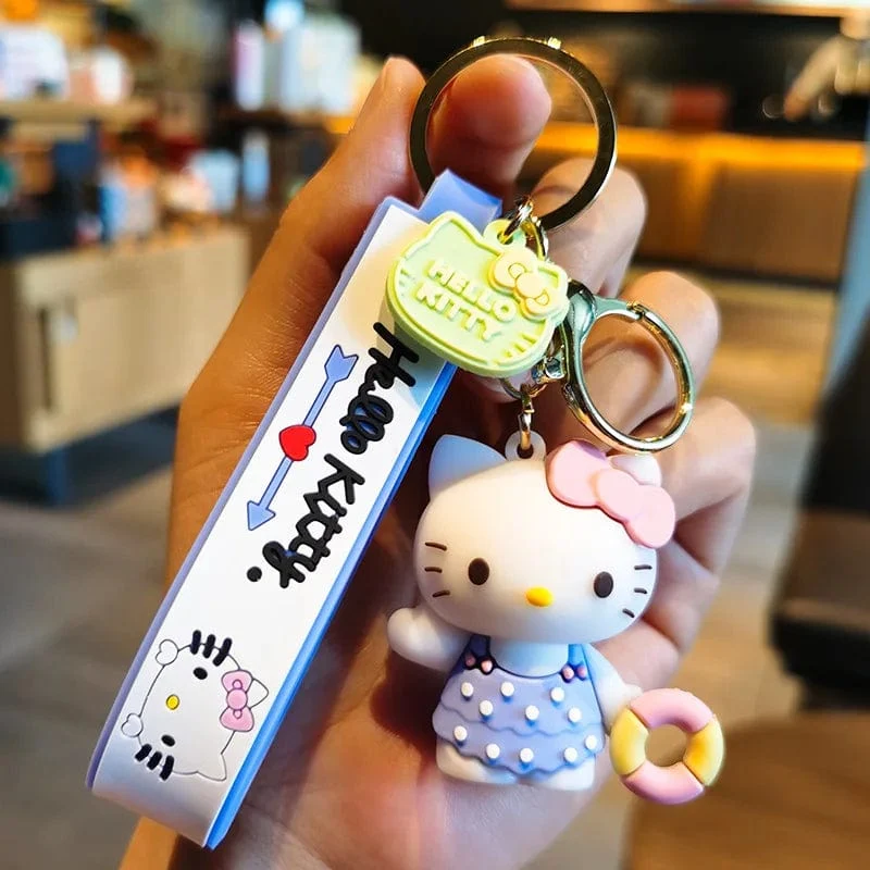Kawaii Anime Sanrio Hallo Kitty Schlüsselanhänger Anhänger Halter Schlüsselanhänger Auto Schlüsselanhänger Handytasche Hängender Schmuck Kinderspielzeug Geschenke