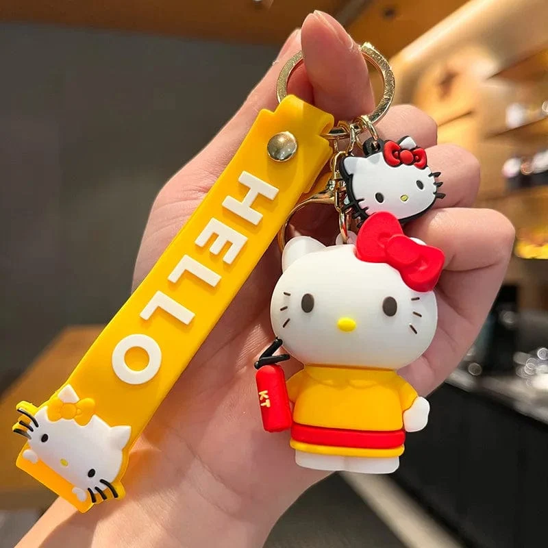 Kawaii Anime Sanrio Hallo Kitty Schlüsselanhänger Anhänger Halter Schlüsselanhänger Auto Schlüsselanhänger Handytasche Hängender Schmuck Kinderspielzeug Geschenke