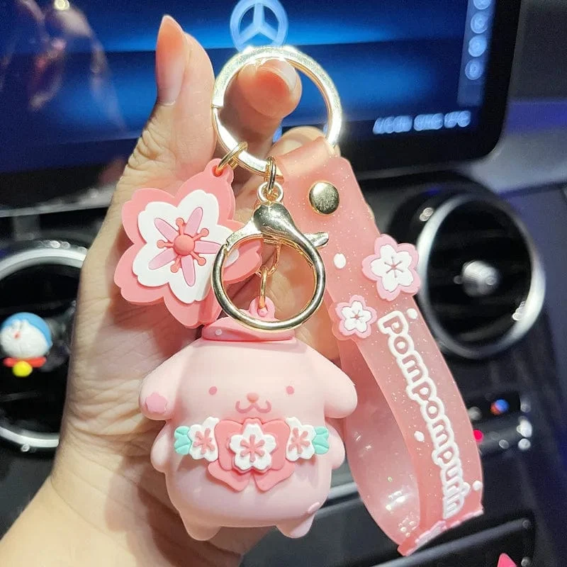 Kawaii Anime Sanrio Hallo Kitty Schlüsselanhänger Anhänger Halter Schlüsselanhänger Auto Schlüsselanhänger Handytasche Hängender Schmuck Kinderspielzeug Geschenke