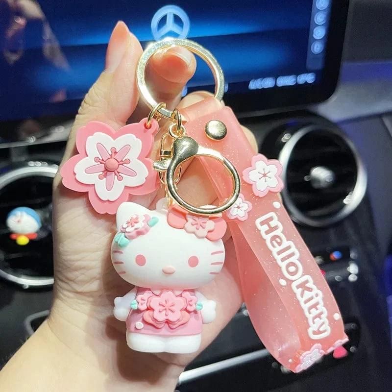 Kawaii Anime Sanrio Hallo Kitty Schlüsselanhänger Anhänger Halter Schlüsselanhänger Auto Schlüsselanhänger Handytasche Hängender Schmuck Kinderspielzeug Geschenke
