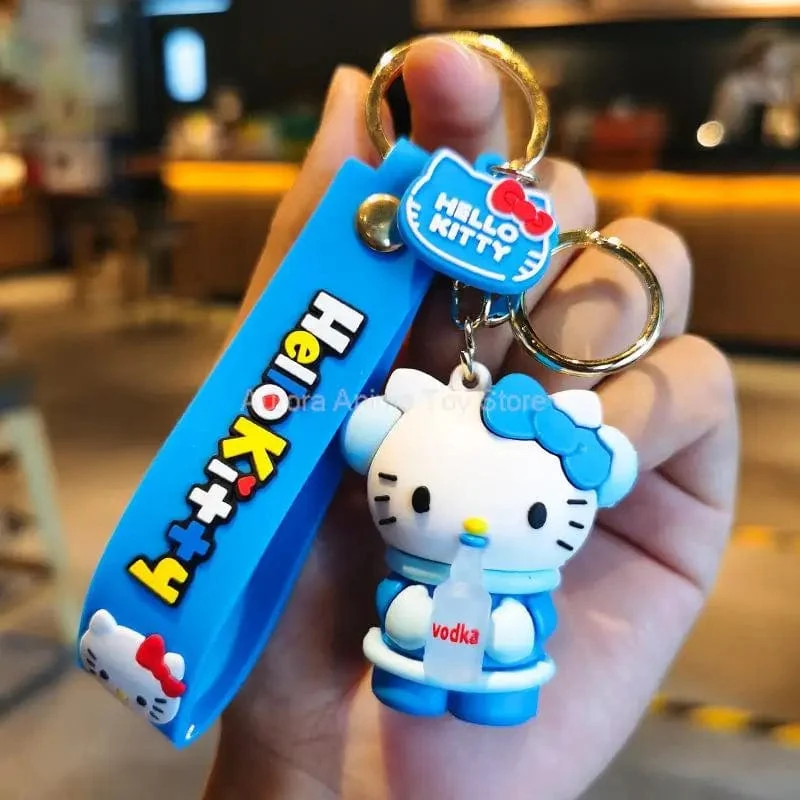 Kawaii Anime Sanrio Hallo Kitty Schlüsselanhänger Anhänger Halter Schlüsselanhänger Auto Schlüsselanhänger Handytasche Hängender Schmuck Kinderspielzeug Geschenke