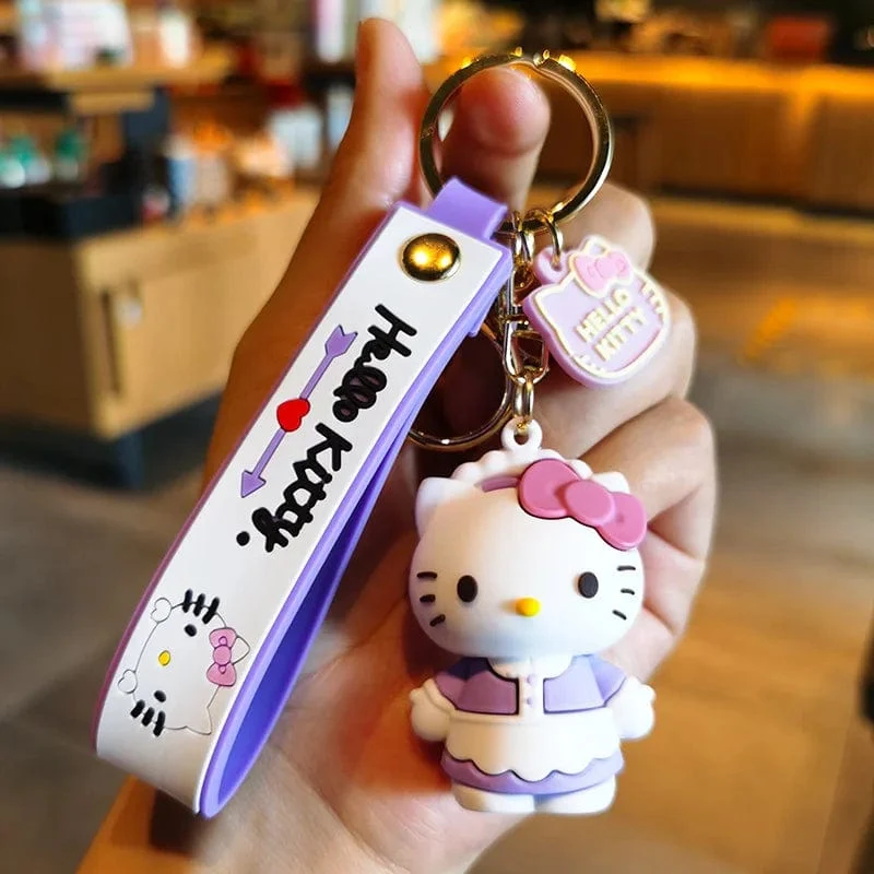 Kawaii Anime Sanrio Hallo Kitty Schlüsselanhänger Anhänger Halter Schlüsselanhänger Auto Schlüsselanhänger Handytasche Hängender Schmuck Kinderspielzeug Geschenke