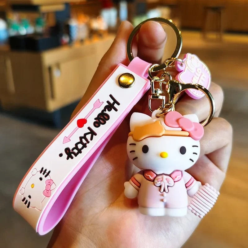Kawaii Anime Sanrio Hallo Kitty Schlüsselanhänger Anhänger Halter Schlüsselanhänger Auto Schlüsselanhänger Handytasche Hängender Schmuck Kinderspielzeug Geschenke