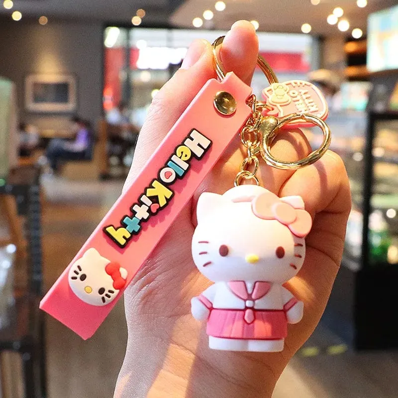 Kawaii Anime Sanrio Hallo Kitty Schlüsselanhänger Anhänger Halter Schlüsselanhänger Auto Schlüsselanhänger Handytasche Hängender Schmuck Kinderspielzeug Geschenke