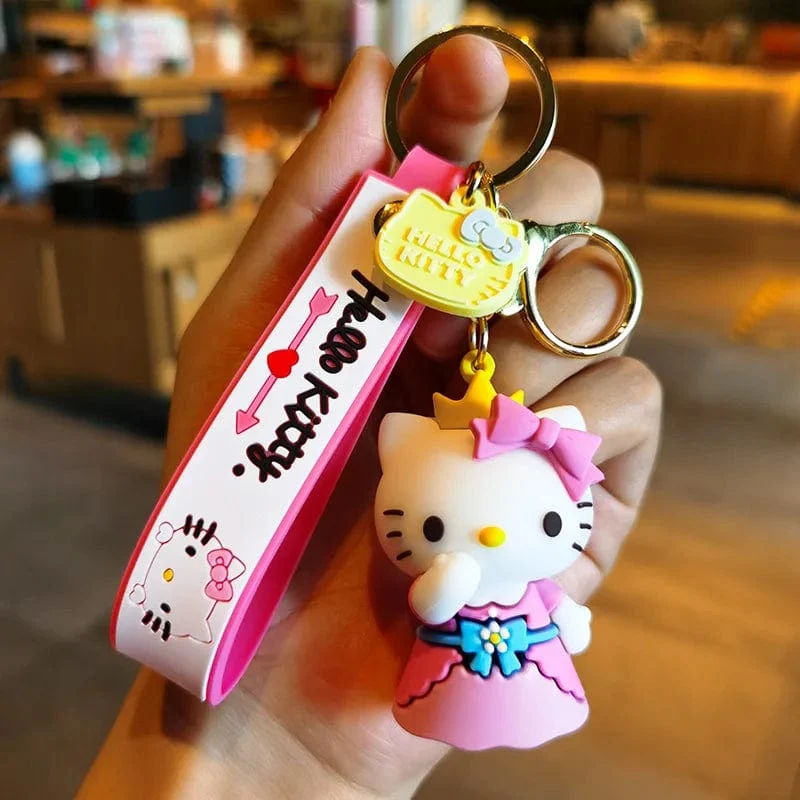 Kawaii Anime Sanrio Hallo Kitty Schlüsselanhänger Anhänger Halter Schlüsselanhänger Auto Schlüsselanhänger Handytasche Hängender Schmuck Kinderspielzeug Geschenke