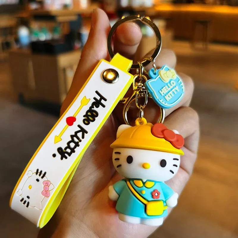 Kawaii Anime Sanrio Hallo Kitty Schlüsselanhänger Anhänger Halter Schlüsselanhänger Auto Schlüsselanhänger Handytasche Hängender Schmuck Kinderspielzeug Geschenke