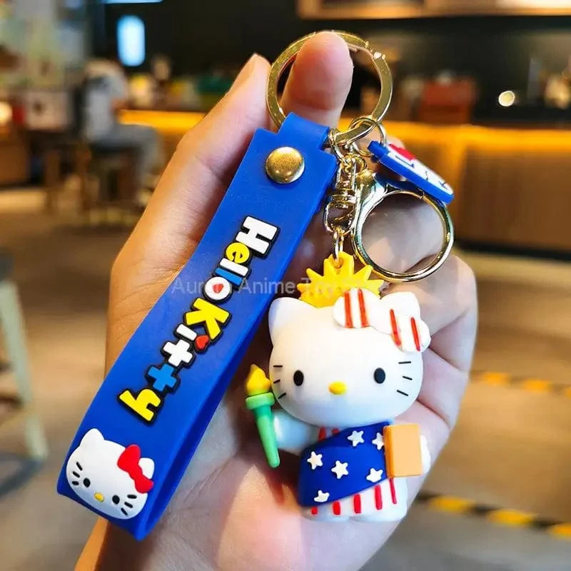 Kawaii Anime Sanrio Hallo Kitty Schlüsselanhänger Anhänger Halter Schlüsselanhänger Auto Schlüsselanhänger Handytasche Hängender Schmuck Kinderspielzeug Geschenke