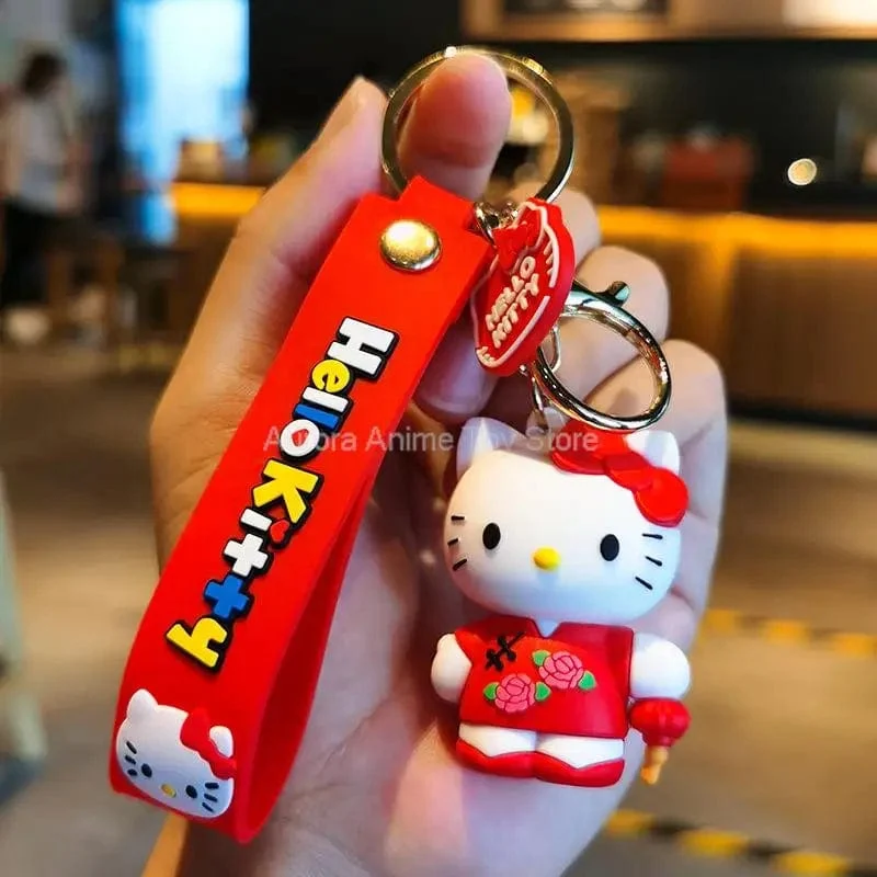 Kawaii Anime Sanrio Hallo Kitty Schlüsselanhänger Anhänger Halter Schlüsselanhänger Auto Schlüsselanhänger Handytasche Hängender Schmuck Kinderspielzeug Geschenke