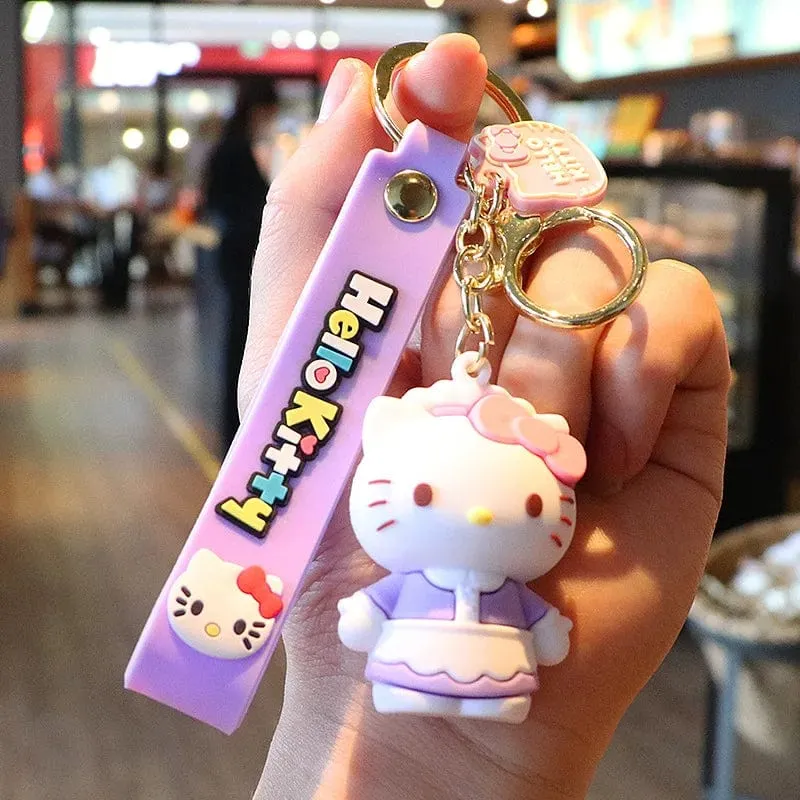Kawaii Anime Sanrio Hallo Kitty Schlüsselanhänger Anhänger Halter Schlüsselanhänger Auto Schlüsselanhänger Handytasche Hängender Schmuck Kinderspielzeug Geschenke