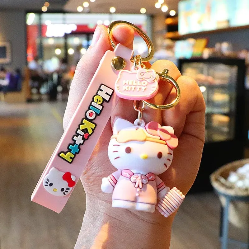 Kawaii Anime Sanrio Hallo Kitty Schlüsselanhänger Anhänger Halter Schlüsselanhänger Auto Schlüsselanhänger Handytasche Hängender Schmuck Kinderspielzeug Geschenke