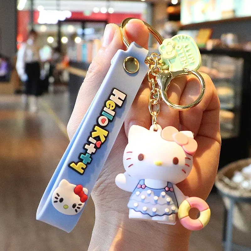 Kawaii Anime Sanrio Hallo Kitty Schlüsselanhänger Anhänger Halter Schlüsselanhänger Auto Schlüsselanhänger Handytasche Hängender Schmuck Kinderspielzeug Geschenke