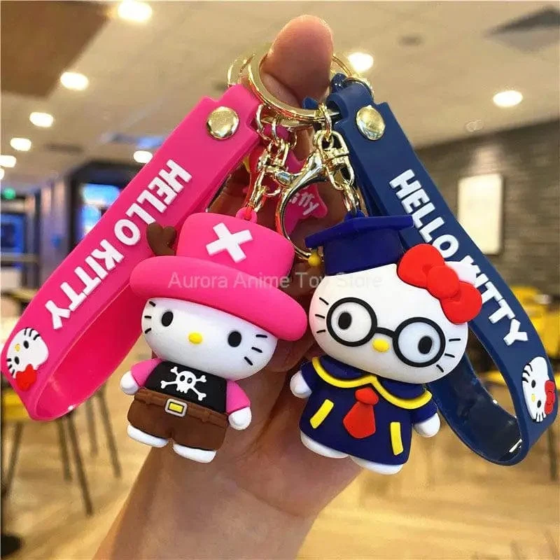 Kawaii Anime Sanrio Hallo Kitty Schlüsselanhänger Anhänger Halter Schlüsselanhänger Auto Schlüsselanhänger Handytasche Hängender Schmuck Kinderspielzeug Geschenke