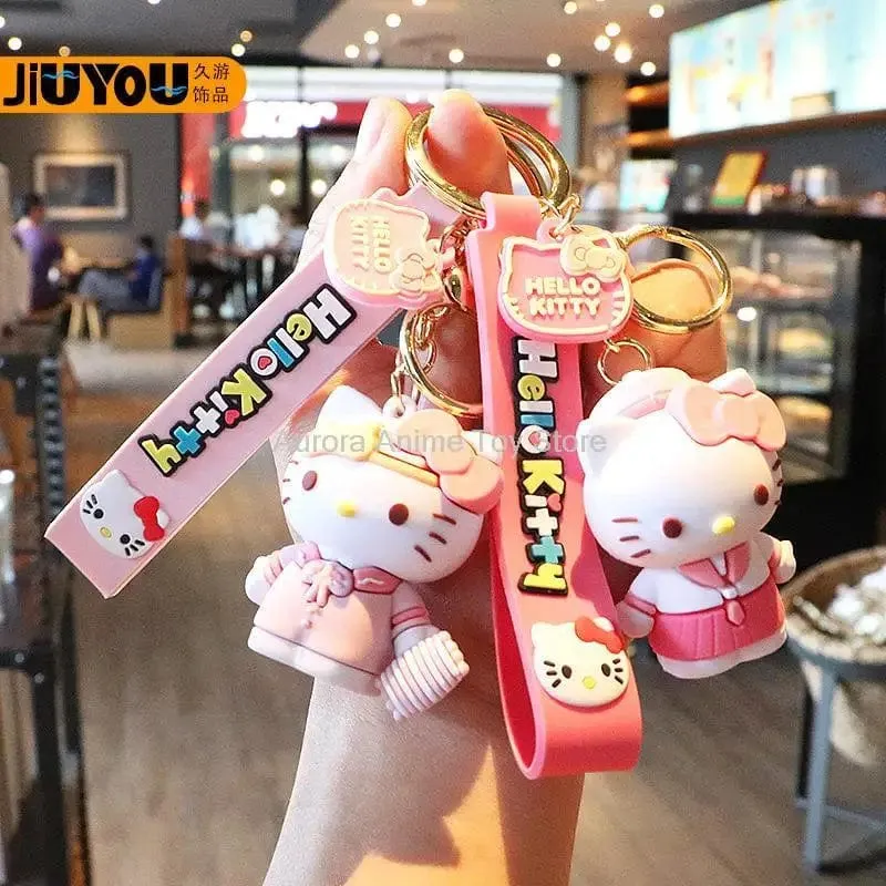 Kawaii Anime Sanrio Hallo Kitty Schlüsselanhänger Anhänger Halter Schlüsselanhänger Auto Schlüsselanhänger Handytasche Hängender Schmuck Kinderspielzeug Geschenke