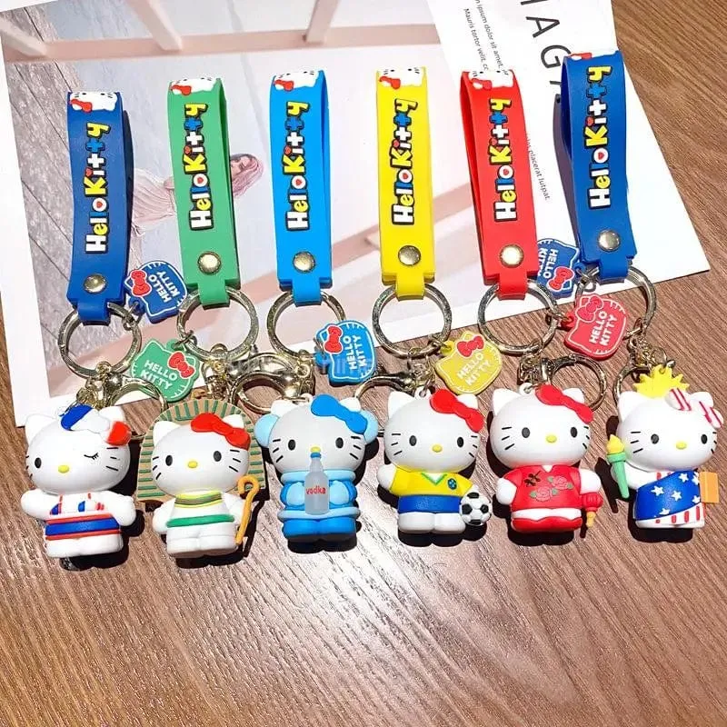 Kawaii Anime Sanrio Hallo Kitty Schlüsselanhänger Anhänger Halter Schlüsselanhänger Auto Schlüsselanhänger Handytasche Hängender Schmuck Kinderspielzeug Geschenke
