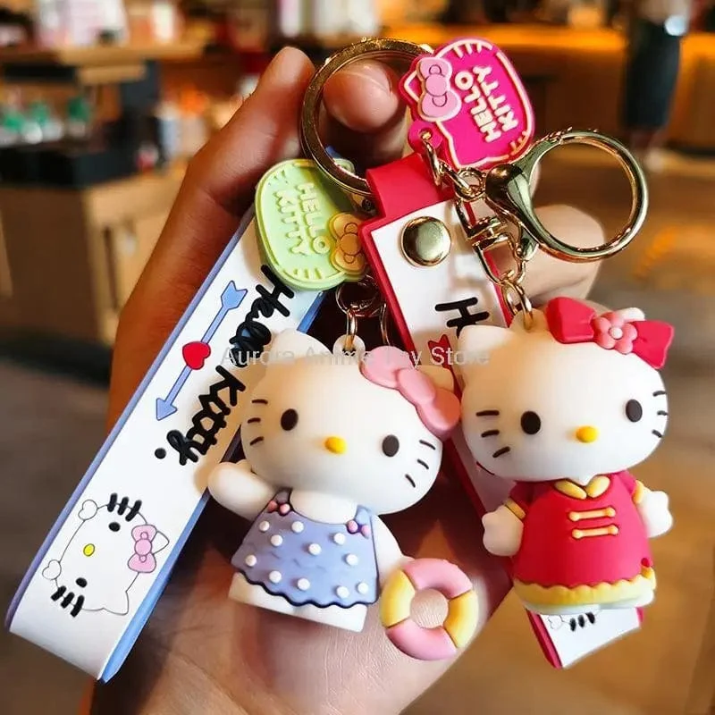 Kawaii Anime Sanrio Hallo Kitty Schlüsselanhänger Anhänger Halter Schlüsselanhänger Auto Schlüsselanhänger Handytasche Hängender Schmuck Kinderspielzeug Geschenke