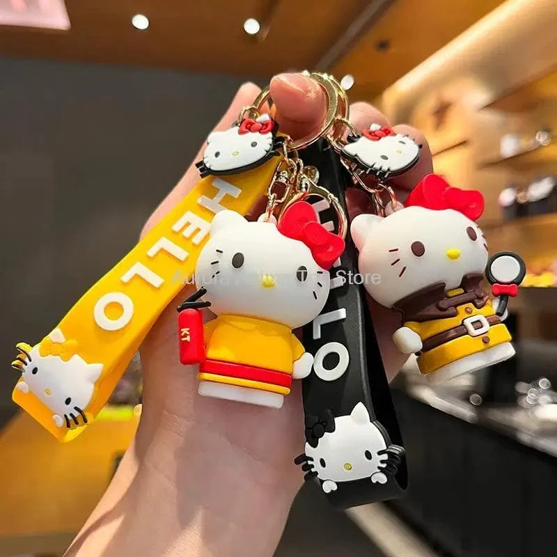 Kawaii Anime Sanrio Hallo Kitty Schlüsselanhänger Anhänger Halter Schlüsselanhänger Auto Schlüsselanhänger Handytasche Hängender Schmuck Kinderspielzeug Geschenke