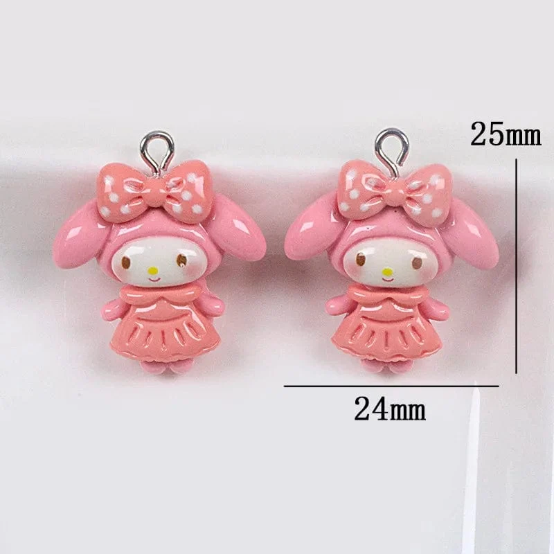 Sanrio Harz Anime Anhänger Niedlich Kuromis Melodys Pochaccos Helles Gesicht Reißverschluss Schnalle Anhänger DIY Zubehör Kinderspielzeug Geschenk