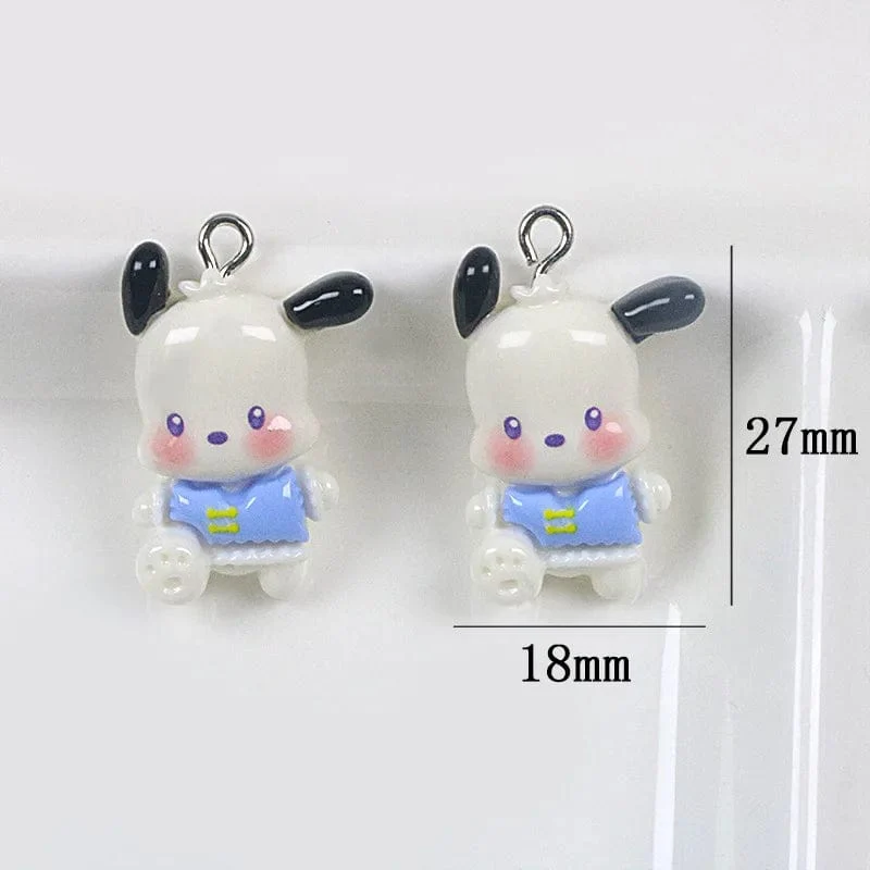 Sanrio Harz Anime Anhänger Niedlich Kuromis Melodys Pochaccos Helles Gesicht Reißverschluss Schnalle Anhänger DIY Zubehör Kinderspielzeug Geschenk