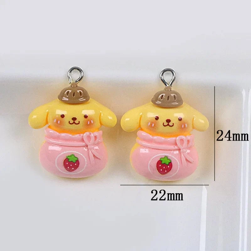 Sanrio Harz Anime Anhänger Niedlich Kuromis Melodys Pochaccos Helles Gesicht Reißverschluss Schnalle Anhänger DIY Zubehör Kinderspielzeug Geschenk