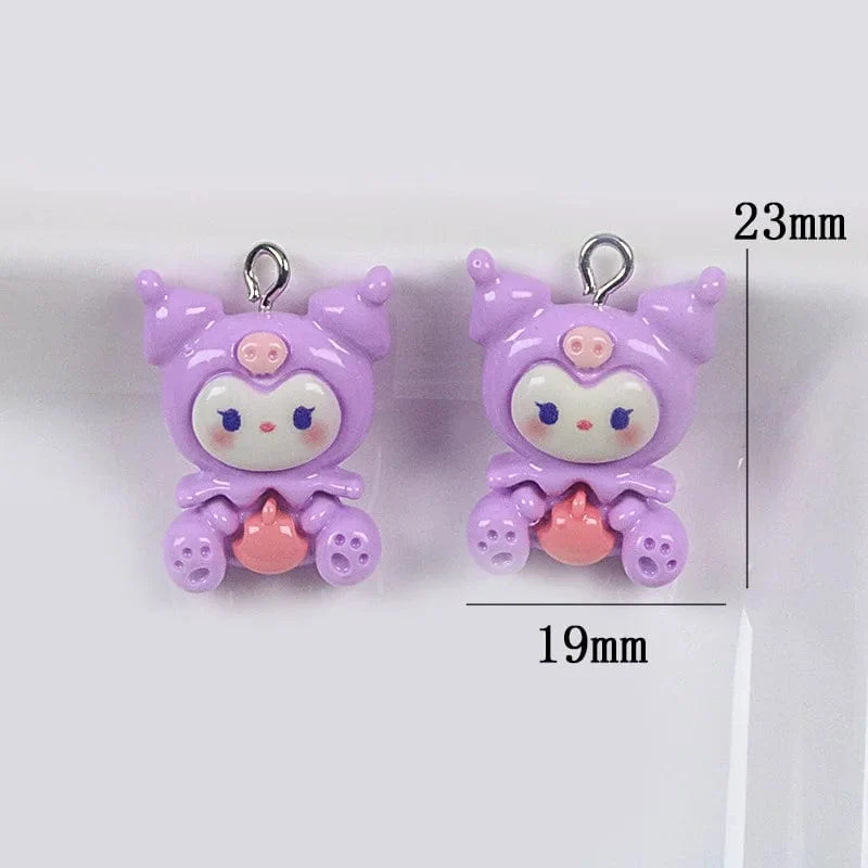 Sanrio Harz Anime Anhänger Niedlich Kuromis Melodys Pochaccos Helles Gesicht Reißverschluss Schnalle Anhänger DIY Zubehör Kinderspielzeug Geschenk
