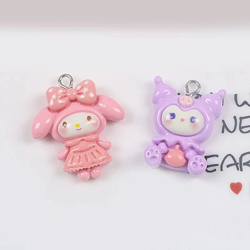 Sanrio Harz Anime Anhänger Niedlich Kuromis Melodys Pochaccos Helles Gesicht Reißverschluss Schnalle Anhänger DIY Zubehör Kinderspielzeug Geschenk