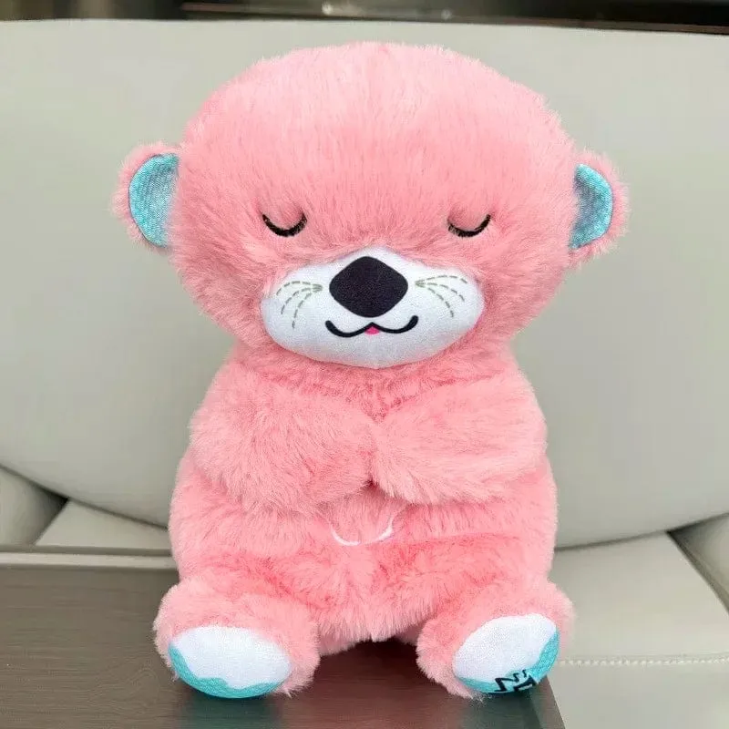 Baby-Atmungsbär, beruhigender Otter, Plüschpuppe, Spielzeug, beruhigende Musik für Babys und Kinder, Schlafbegleiter, Ton und Licht, Puppenspielzeug, Geschenk