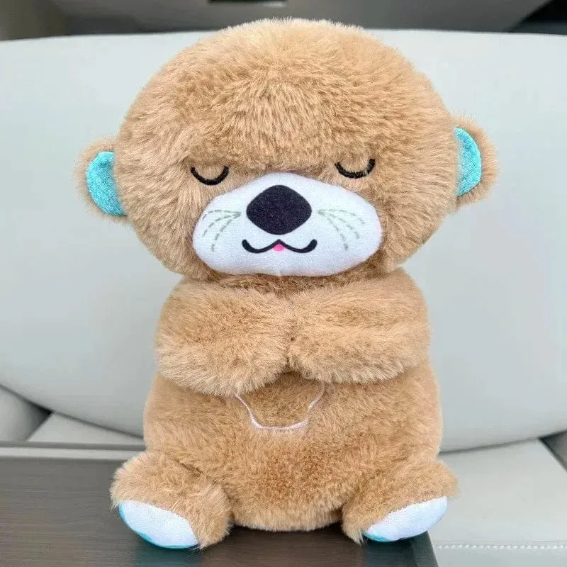 Baby-Atmungsbär, beruhigender Otter, Plüschpuppe, Spielzeug, beruhigende Musik für Babys und Kinder, Schlafbegleiter, Ton und Licht, Puppenspielzeug, Geschenk