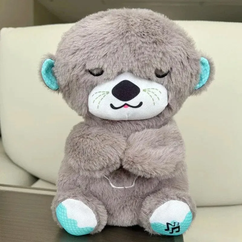 Baby-Atmungsbär, beruhigender Otter, Plüschpuppe, Spielzeug, beruhigende Musik für Babys und Kinder, Schlafbegleiter, Ton und Licht, Puppenspielzeug, Geschenk