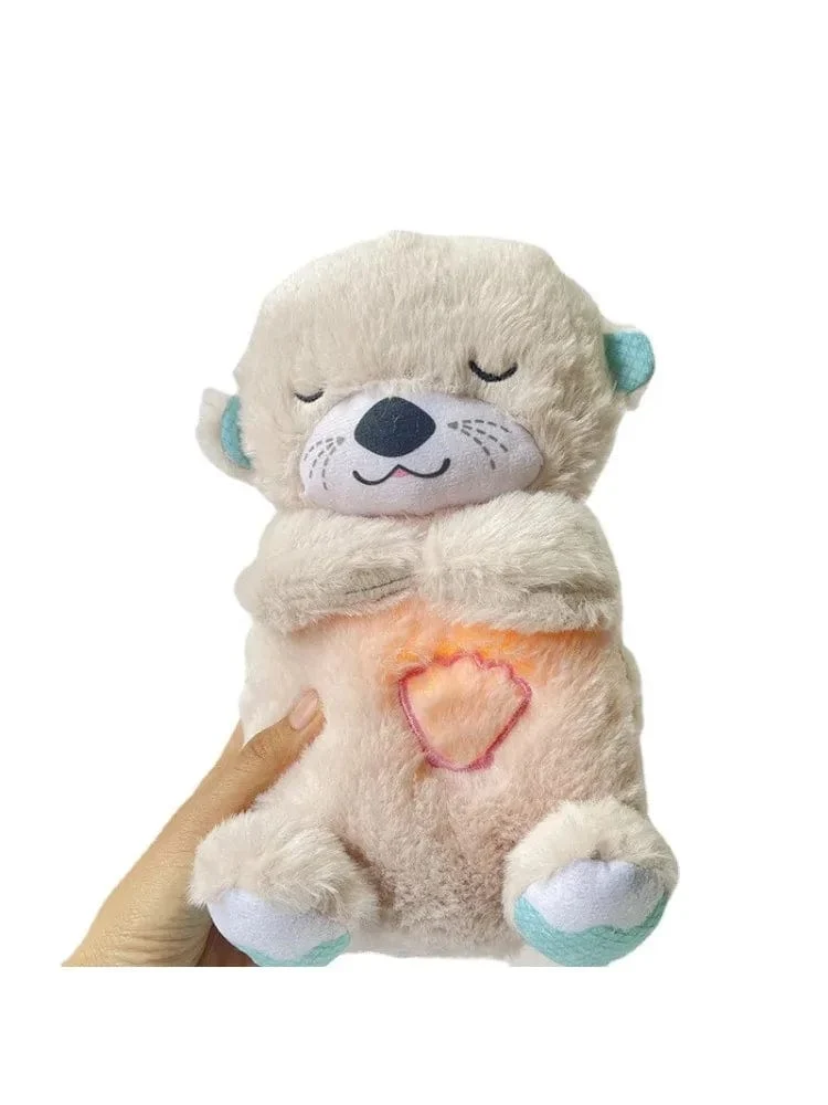 Baby-Atmungsbär, beruhigender Otter, Plüschpuppe, Spielzeug, beruhigende Musik für Babys und Kinder, Schlafbegleiter, Ton und Licht, Puppenspielzeug, Geschenk