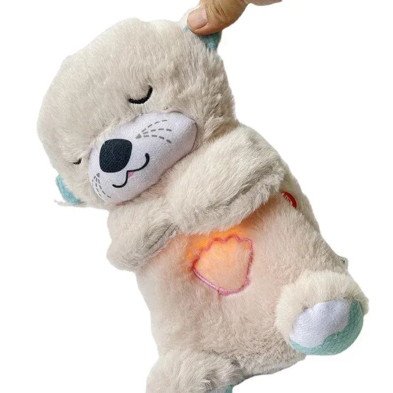 Baby-Atmungsbär, beruhigender Otter, Plüschpuppe, Spielzeug, beruhigende Musik für Babys und Kinder, Schlafbegleiter, Ton und Licht, Puppenspielzeug, Geschenk