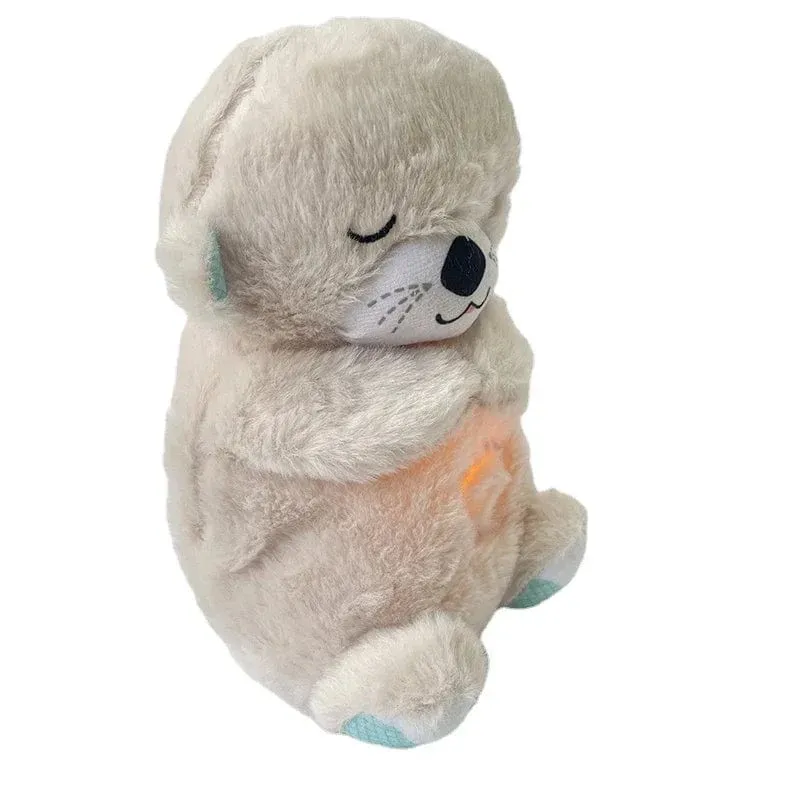 Baby-Atmungsbär, beruhigender Otter, Plüschpuppe, Spielzeug, beruhigende Musik für Babys und Kinder, Schlafbegleiter, Ton und Licht, Puppenspielzeug, Geschenk