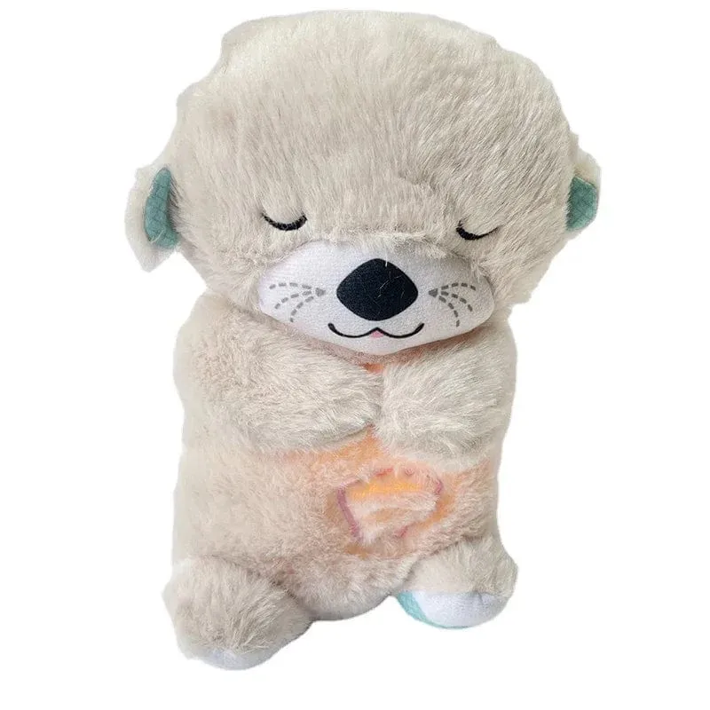 Baby-Atmungsbär, beruhigender Otter, Plüschpuppe, Spielzeug, beruhigende Musik für Babys und Kinder, Schlafbegleiter, Ton und Licht, Puppenspielzeug, Geschenk
